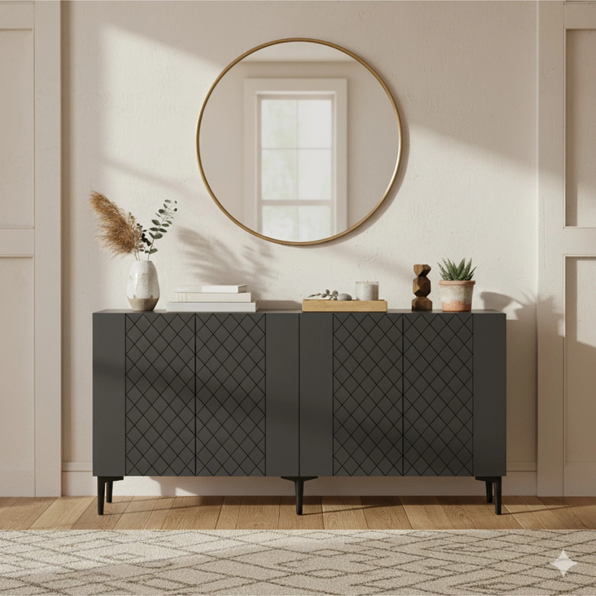 Ka1512a Resso150 Konsol, Kahve Köşesi, Tv Sehpası Antrasit 150cm Gri