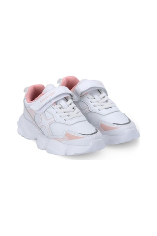Slazenger Fıffy Kız Çocuk Cırtlı Beyaz / Pembe Günlük Spor Ayakkabısı Beyaz - Pembe