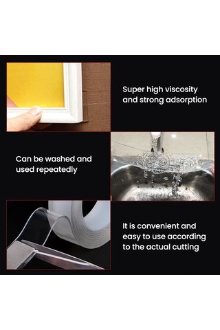 Singree "su Geçirmez Çift Taraflı Akrilik Bant - 3cm Genişlik, 5m Uzunluk, İz Bırakmayan"