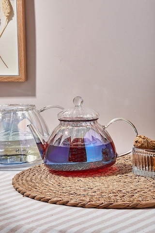 Perotti Vitor Luster Borosilikat Cam Çaydanlık 800ml + 1.5l 16481 Şeffaf