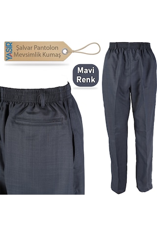 Erkek Kumaş Şalvar Pantolon Mevsimlik Mavi Renk (514217819)