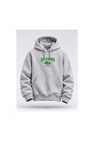 North Whiskers Los Angeles California Temalı Unisex Hoodie Vintage College Kapüşonlu Sweatshirt Gri - 930772902 Gri - 930772902 Gri