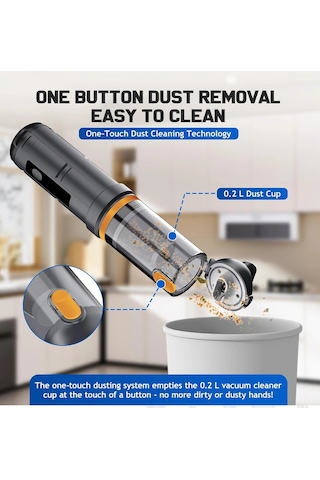 Araç Süpürgesi Şarjlı 120w 20.000pa Göstergeli Yeni Nesil Metal Filtre Extra Vakum Ve Üfleme 1 Adet