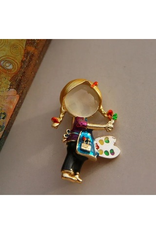 Teltree Пурпурная Брошь С Ангельским Дизайном, Стразы И Искусственным Жемчугом, Для Девушек И Детей, Изготовлена В Китае Gümüş