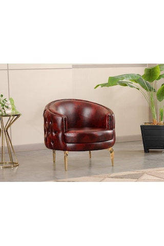 Tekli Birinci Sınıf Hakiki Deri Ofis Koltuk Bordo