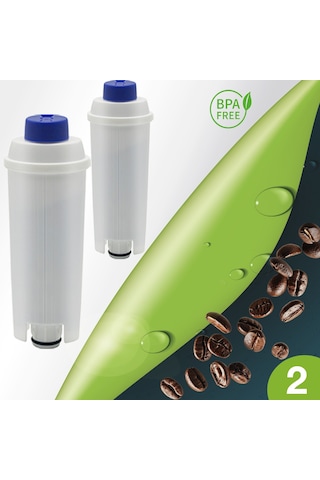 Pure Kafe Ds012 - Delonghi Dlsc002 İçin 2 Adet Kahve Makinesi Su Filtresi