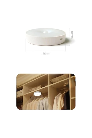 Usb Şarjlı Akıllı Hareket Sensörlü Kablosuz Led Aydınlatma Lamba Beyaz Işık - 1 Adet