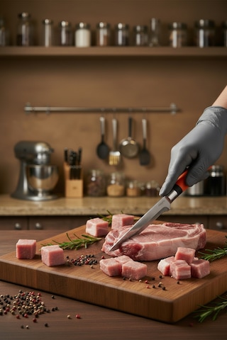 Chefline 5 Parça Turuncu Mutfak Bıçak Seti + 6lı Meyve Bıçağı Hediyeli Paslanmaz Çelik Turuncu