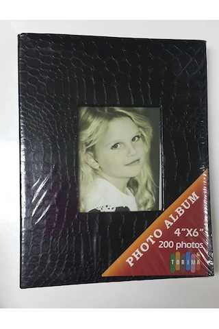 Özel Seri Torima Fotoğraf Albümü 200'lük 4x6 10x15 Albüm Siyah Kareler Hatıra