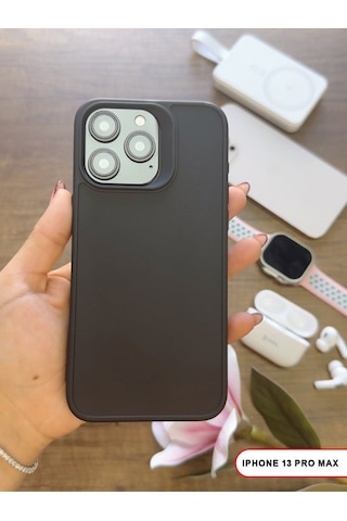Apple iPhone 13 Pro Max Uyumlu Kamera Korumalı Darbeye Dayanıklı Renk Atmayan Keep Silikon Kılıf Siyah