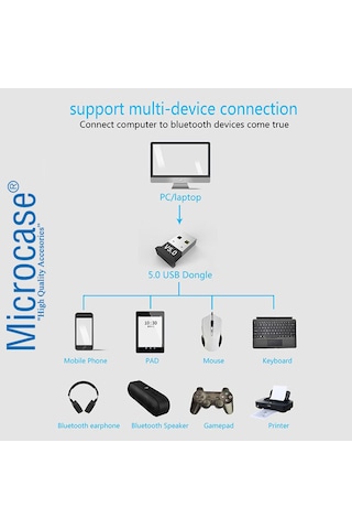 Microcase AL2683 Dual Mode Bluetooth 5.0 Dongle Çift Modlu Bluetooth Adaptör