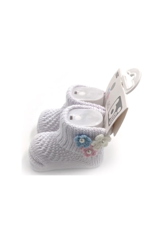 Bibaby Çiçekli Bebek Çorabı 68300 Beyaz