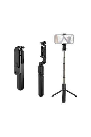 Kangvka 86 Cm Uzunluklu Folding Selfie Stick - Masa Üstü Tripod, 360 Döner, 5 Bölmeli Genişletilebilir, Bt Kumanda Ve Akıllı Telefon Tutucusu İle