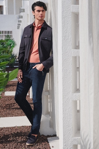 İmza Berberi Yaka Gabardin Düz Slim Fit Casual Mont 1007260151 Lacivert