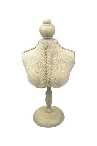 Homyl Kolye Takı Ekran Büstü Standı Zinciri Dantel Beyaz+siyah