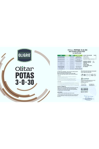 Olıtar Potas 3.0.30 1l Meyve Büyütücü, Azot, Potasyum İçerikli Sıvı Gübre 1 L