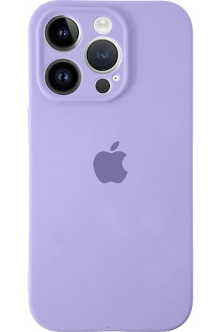 Apple Uyumlu iPhone 14 Pro Max Kılıf Logolu Kamera Korumalı Altı Kapalı İçi Kadife Lansman Kapak - Açık Mavi