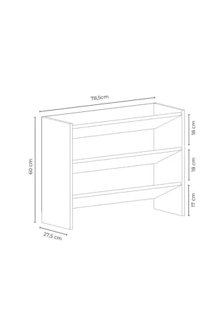 Werna 3 Raflı Ayakkabılık Beyaz - Meşe