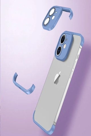 Apple Uyumlu iPhone 11 Kılıf 2 Parçalı Alt Üst Kamera Lens Korumalı Sert Silikon