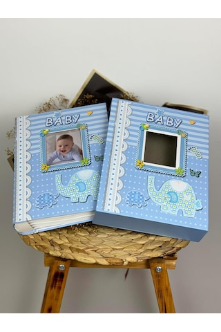 Lexroo Rabsev Rs031 Bebek Fotoğraf Albümü 10x15cm 200 Fotoğraf Kapasiteli Kutulu Pencereli Bebek