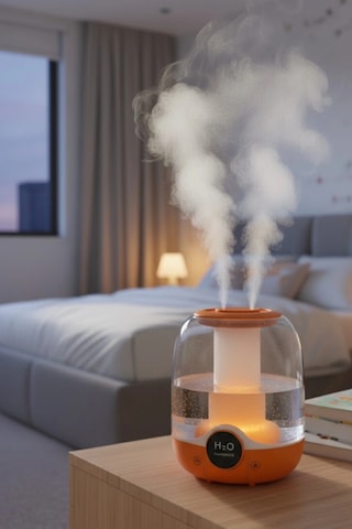 Glr K07 Turuncu Çift Spreyli Ultrasonik Sessiz Hava Nemlendirici Ve Gece Lambası 3l Kapasite