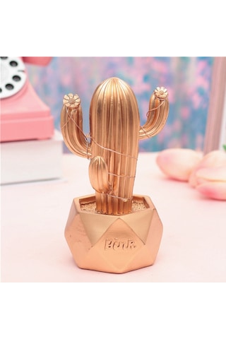 Buffer Led Işıklı Sevimli Kaktüs Dekoratif Masa Lambası Mini Biblo Gece Lambası-gold Renkli 26216302