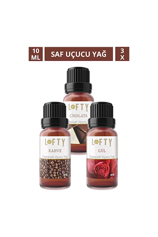 Lofty Çikolata Kahve Gül Uçucu Yağ Buhurdanlık Esansı Oda Kokusu 10 ML