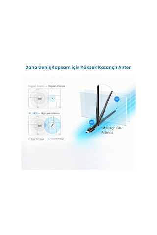 Cudy Wu1400 5ghz 867mbps, 2.4ghz 400mbps, Wi-fi Usb 3.0 Antenli Adaptör Ac1200 Serisi