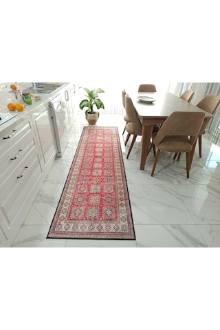 Geleneksel Kilim Desenli Kırmızı Ve Bej Etnik Halı - 14921ou Kırmız