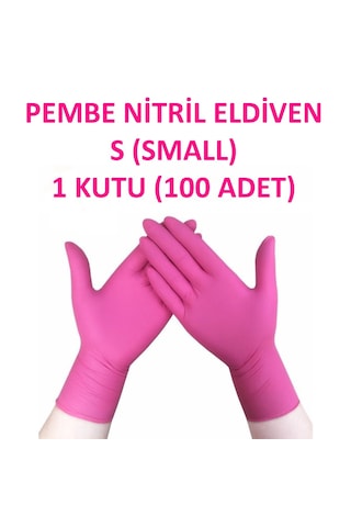 Beybi Pembe Eldiven Small Beden 1 Paket 100 Adet