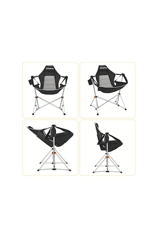 Kingcamp Orchid Salıncaklı Katlanır Kamp Sandalyesi Black/grey Gri - Siyah