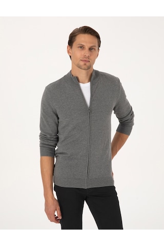 Pierre Cardin Erkek Gri Melanj Hırka Triko 50317409-vr086 Gri Melanj