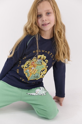Harry Potter Lisanslı Lacivert Kız Çocuk Ribanalı Pijama Takımı 5274-28038 Lacivert