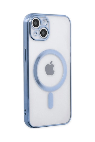 Newface Apple iPhone Uyumlu 14 Plus Kılıf Magneticsafe Lazer Silikon - Glblseme - 39 Sierra Blue