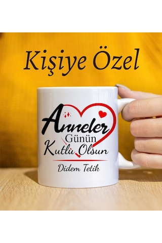 Anneler Gününe Özel Tasarımlı Defter & Özel Tasarım Kokulu Mum & Özel Tasarım Kupa & Fotoğraf Çerçevesi Hediye Seti