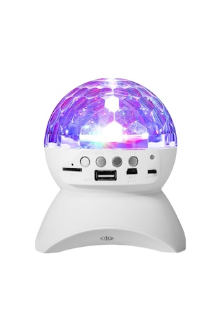 Ranyeek L-740 Beyaz Bluetooth Hoparlör, 360 Renkli Led Işık, Usb/tf Kart Destekli, Ev/parti Kullanıma Uygun, Derin Taban Ve Yüksek Ses