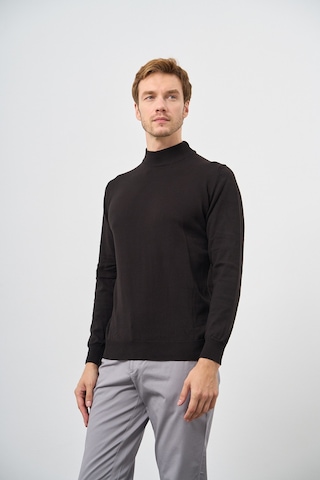 Morven Erkek Siyah Basic Yarım Balıkçı Yaka Dynamic Fit Rahat Kesim Triko 26kc017001001 Siyah Siyah
