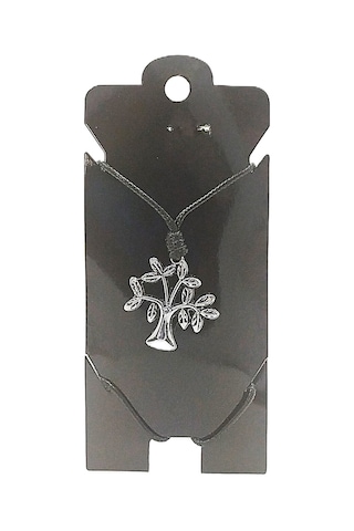 Kore İp Askılı Ve Krom Çelik Kaplamalı Unisex Tribal Kolye Kkrm-04 Gümüş10