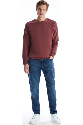 Lcwaıkıkı Basic Pembe Bisiklet Yaka Uzun Kollu Erkek Sweatshirt