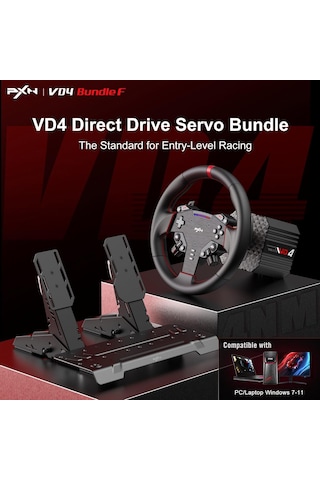 Vd4 Bundle F Direct Drive Direksiyon Seti 4 Nm Sabit Tork Gücü W As Simit Ve Hall-effect Pedal Dahil Pc Uyumlu Sim Racing