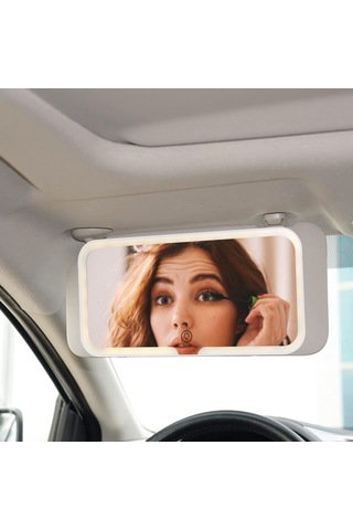 Moveevo Led Işıklı Araba Makyaj Aynası Yardımcı Pilot Güneşlik Makyaj Işığı Aynası Araba Makyaj Aynası Oto Malzemeleri