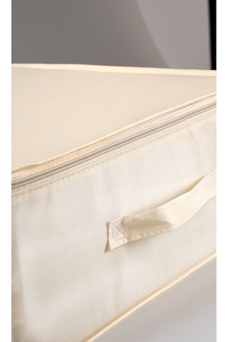 3'lü Set 53 X 44 X 21 Cm Baza Altı & Dolap İçi Organizer, Yorgan & Yastık Düzenleyici Hurç Krem