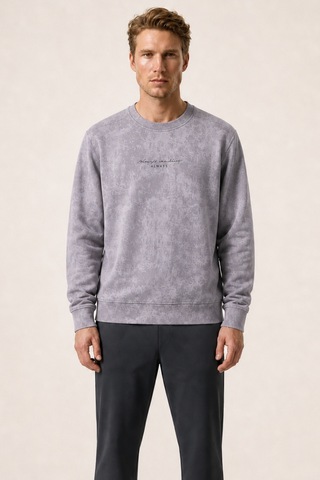 Redline Rummi Desenli Kışlık Yeni Sezon Erkek Regular Fit Sweatshirt Gri
