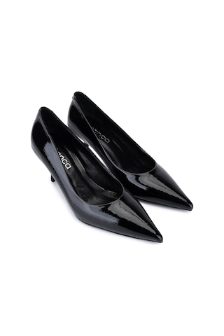 Tamer Tanca Kadın Suni Deri Siyah Rugan Topuklu Ayakkabı 1160 2026 Bn Ayk Sk25-26 Sıyah Krsk Rgn Siyah