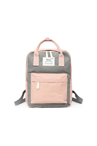 Teltree Kore Versiyonu Hafif Ve Dayanıklı Kadın Sırt Çantası, Su Geçirmez Okul Ve Seyahat Çantası, Gri Pembe Pembe