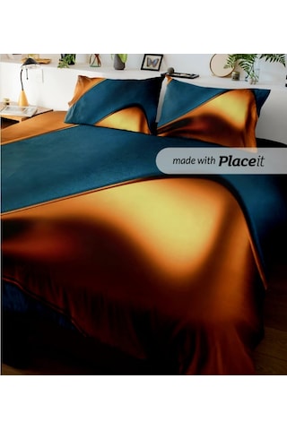 Özel Tasarım Marka 240x260 Cm 5d Çift Kişilik Nevresim Takımı Pamuk Saten Neon Gold Kahve Lüx Desen Gold