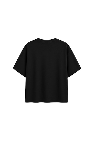 Mixray 2101 Kadın Bisiklet Yaka Soft Oversize Basic Modal T-shirt Siyah
