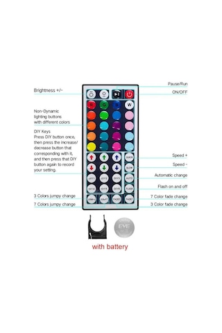 Akıllı Renkli 44 Tuşlu Rgb 5050 Led Şerit Bluetooth Bant Dekorasyon Odası Led 0.5-30mpc T Neon Işık Led Led Aydınlatmalar 56672228