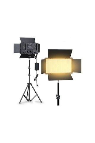 Profesyonel Led Işık 600 Ledli DSLR Fotoğraf Makinesi Video Kamera Işığı + Işık Ayağı