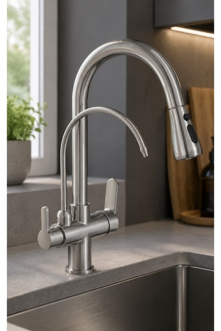 Fleko Spiralli Arıtmalı Eviye Bataryası İnoks Inox